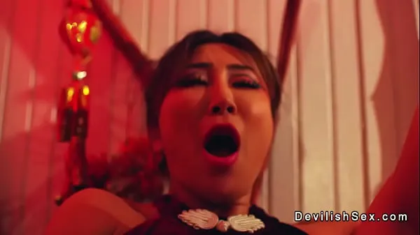 Stunning Shaved Asian Goddess Takes A Massive Cock In This Hardcore Porn Session