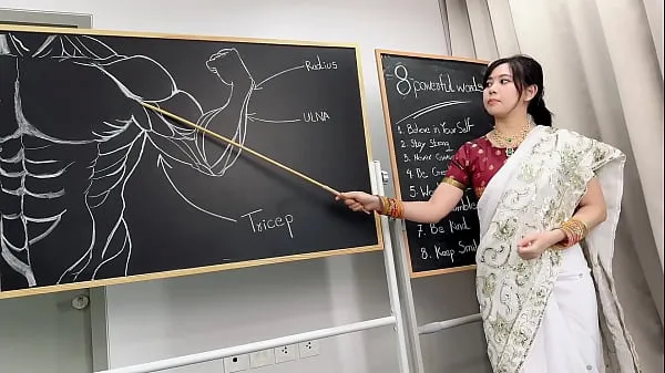 การฝึกฝนที่โหดของเทรนเนอร์สาวอินเดีย เปลี่ยนเป็นฉากหอนอกปากและน้ำสาดเต็มมดลูก